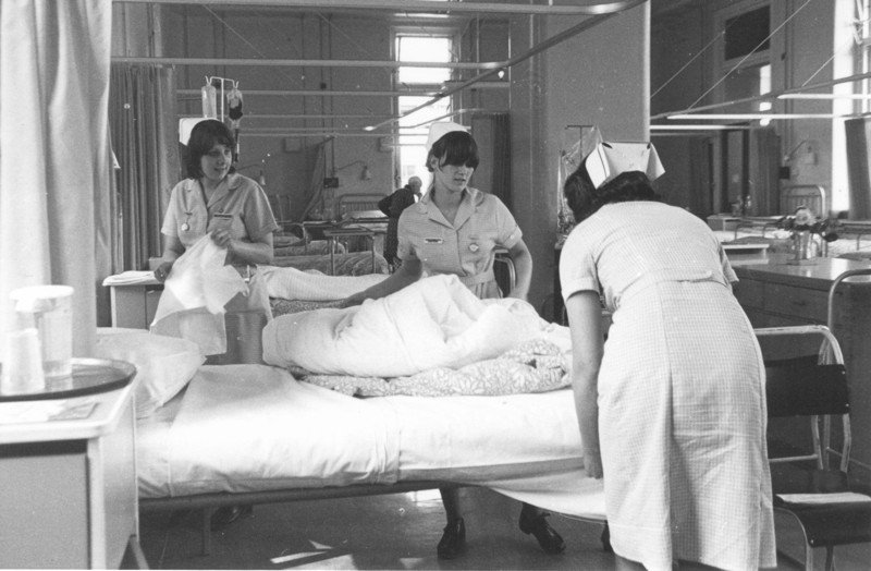 Bed making on PAK Ward