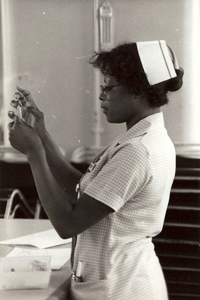 Nurse Hope in typical pose