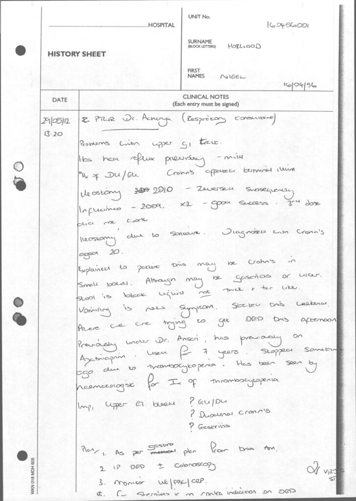 First notes from ESH - 29th May 2012